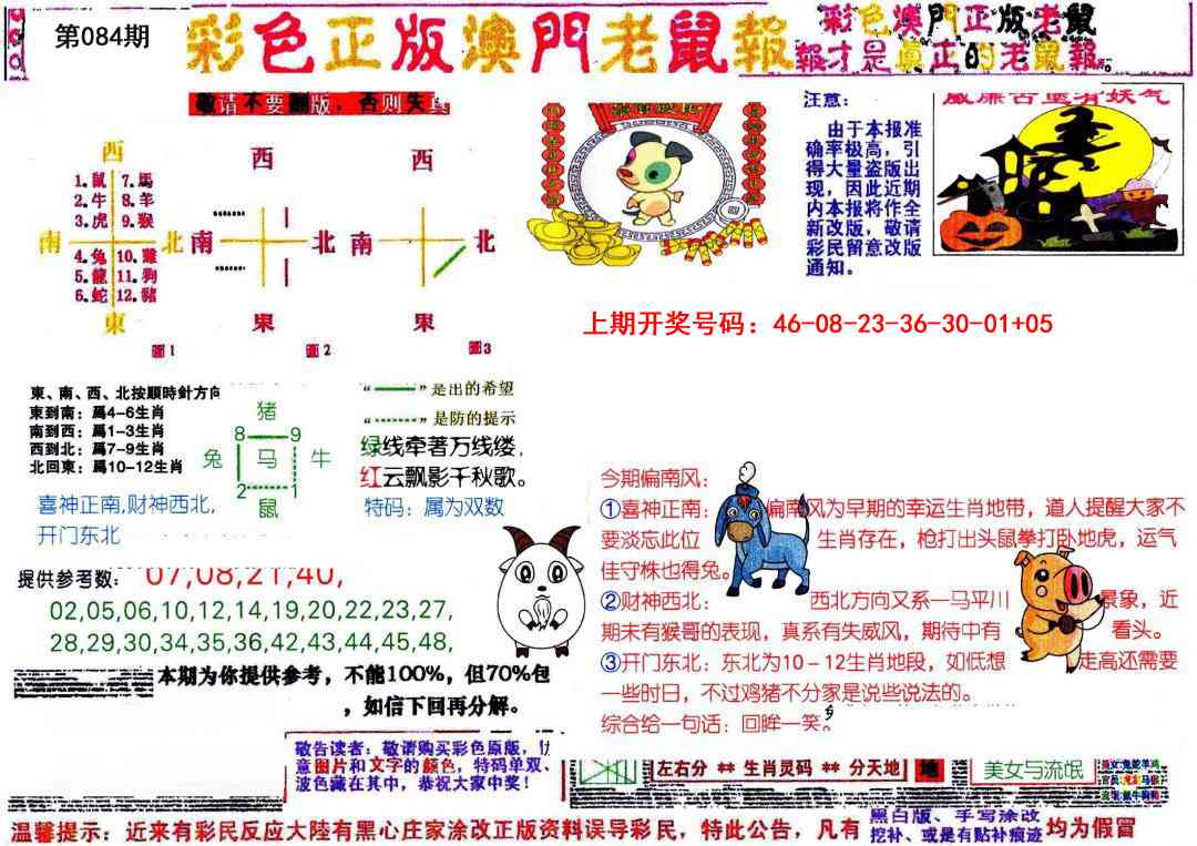 084期彩色正版澳门老鼠报[图]
